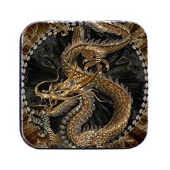 Fantasy Dragon Pentagram Square Metal Box (black) by Cowasu