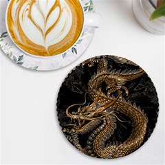 Fantasy Dragon Pentagram Uv Print Round Tile Coaster by Cowasu