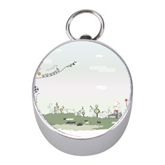 Abstract-background-children Mini Silver Compasses by Cowasu