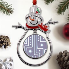 Pattern-non-seamless-background Metal Snowman Ornament by Cowasu