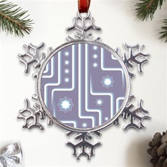 Pattern-non-seamless-background Metal Large Snowflake Ornament by Cowasu