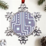 Pattern-non-seamless-background Metal Large Snowflake Ornament Front