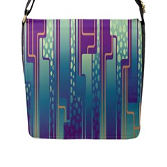 Non-seamless-pattern-background Flap Closure Messenger Bag (l) by Cowasu