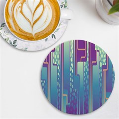 Non-seamless-pattern-background Uv Print Round Tile Coaster by Cowasu