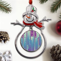 Non-seamless-pattern-background Metal Snowman Ornament