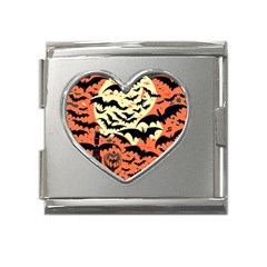 Bat Pattern Mega Link Heart Italian Charm (18mm) by Valentinaart