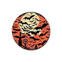 Bat Pattern Rubber Coaster (round) by Valentinaart