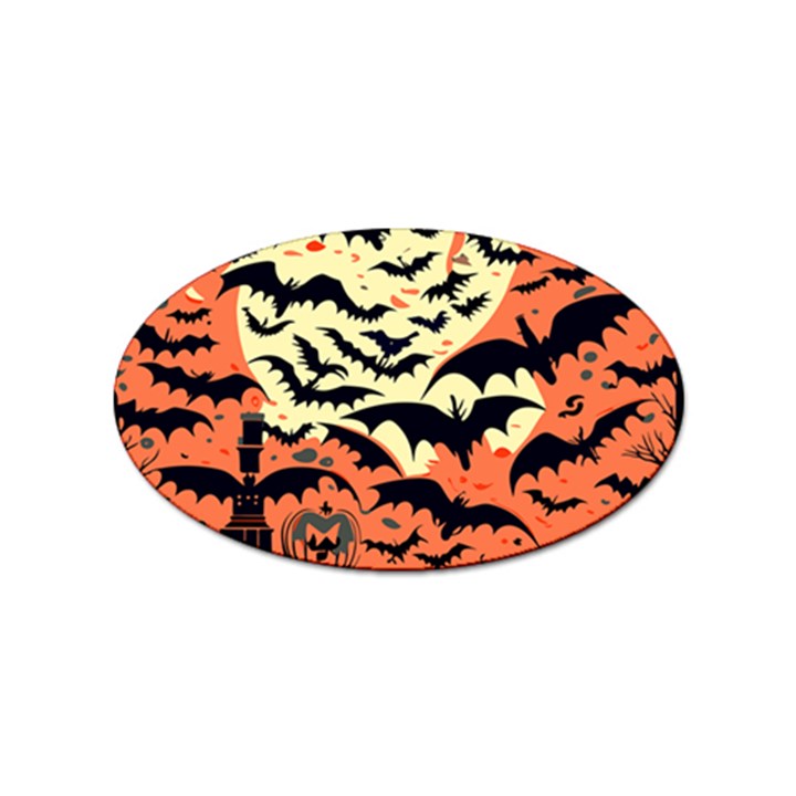 Bat pattern Sticker Oval (100 pack)