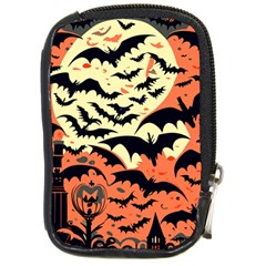 Bat Pattern Compact Camera Leather Case by Valentinaart