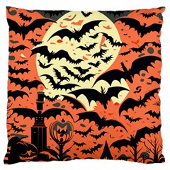 Bat Pattern Large Premium Plush Fleece Cushion Case (one Side) by Valentinaart