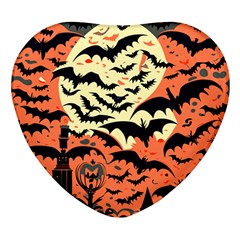 Bat Pattern Heart Glass Fridge Magnet (4 Pack)