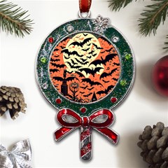 Bat Pattern Metal X mas Lollipop With Crystal Ornament by Valentinaart