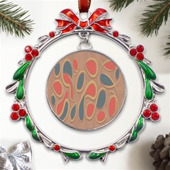 Background-abstract-non-seamless Metal X mas Wreath Ribbon Ornament by Cowasu