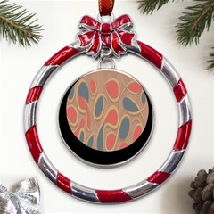 Background-abstract-non-seamless Metal Red Ribbon Round Ornament