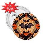 Bat pattern 2.25  Buttons (10 pack)  Front