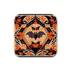 Bat Pattern Rubber Square Coaster (4 Pack) by Valentinaart