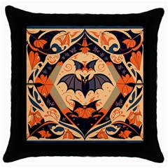 Bat pattern Throw Pillow Case (Black)