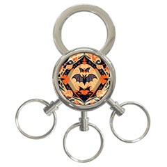 Bat pattern 3-Ring Key Chain