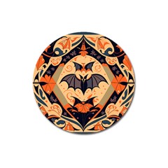 Bat Pattern Magnet 3  (round) by Valentinaart