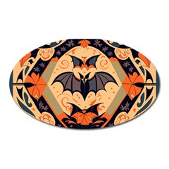 Bat pattern Oval Magnet