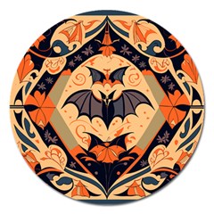 Bat pattern Magnet 5  (Round)