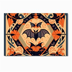 Bat Pattern Postcard 4 x 6  (pkg Of 10) by Valentinaart