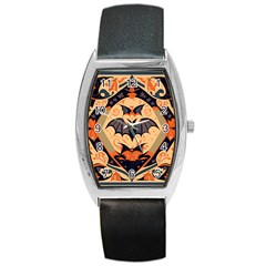 Bat pattern Barrel Style Metal Watch