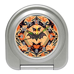 Bat Pattern Travel Alarm Clock by Valentinaart