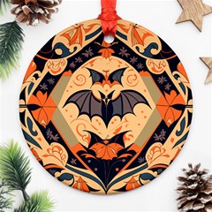 Bat Pattern Round Ornament (two Sides)