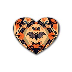 Bat pattern Rubber Coaster (Heart)