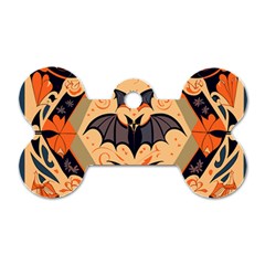 Bat pattern Dog Tag Bone (Two Sides)