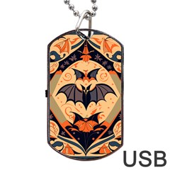 Bat pattern Dog Tag USB Flash (Two Sides)