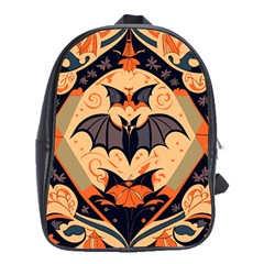 Bat Pattern School Bag (xl) by Valentinaart