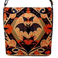 Bat pattern Flap Closure Messenger Bag (S)