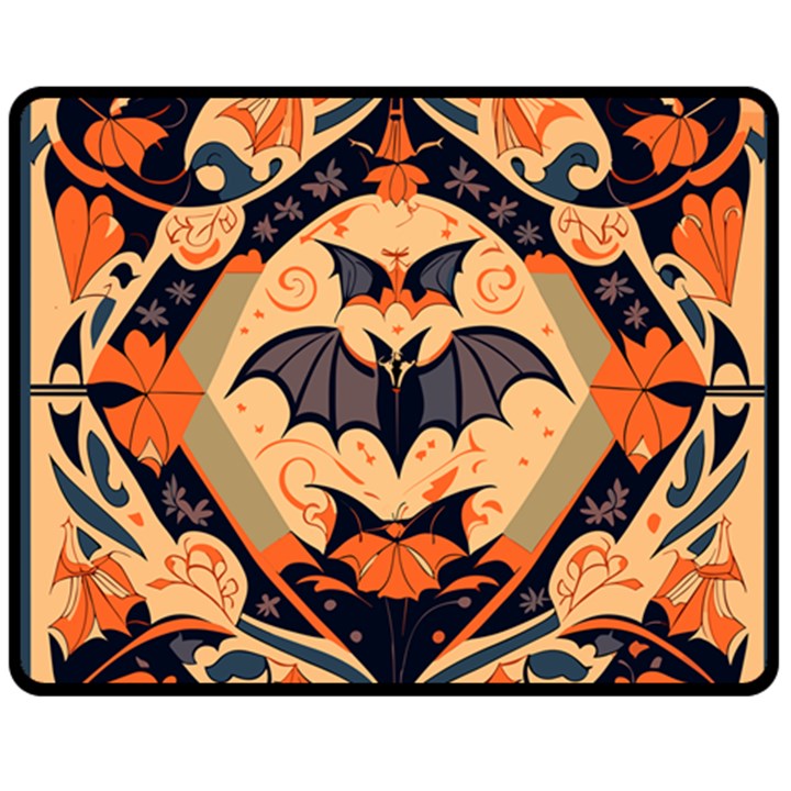 Bat pattern Two Sides Fleece Blanket (Medium)