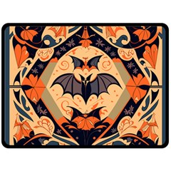 Bat pattern Two Sides Fleece Blanket (Large)