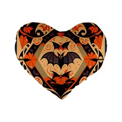 Bat pattern Standard 16  Premium Flano Heart Shape Cushions