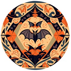 Bat pattern Wooden Bottle Opener (Round)