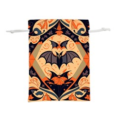 Bat pattern Lightweight Drawstring Pouch (L)