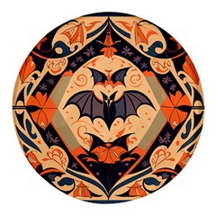 Bat Pattern Round Glass Fridge Magnet (4 Pack)