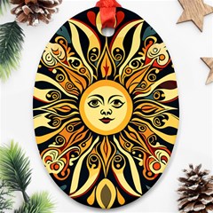 Boho Sun Ornament (oval) by Valentinaart