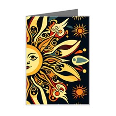 Boho Sun Mini Greeting Card by Valentinaart