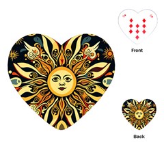 Boho Sun Playing Cards Single Design (heart) by Valentinaart