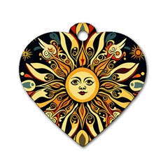 Boho Sun Dog Tag Heart (one Side) by Valentinaart