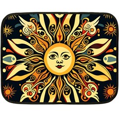 Boho Sun Two Sides Fleece Blanket (mini) by Valentinaart