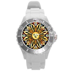 Boho Sun Round Plastic Sport Watch (l) by Valentinaart