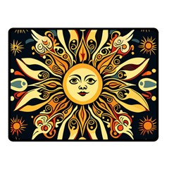 Boho Sun Two Sides Fleece Blanket (small) by Valentinaart