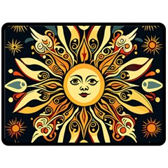 Boho Sun Two Sides Fleece Blanket (large) by Valentinaart