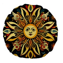 Boho Sun Large 18  Premium Flano Round Cushions by Valentinaart