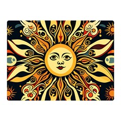 Boho Sun Two Sides Premium Plush Fleece Blanket (mini) by Valentinaart